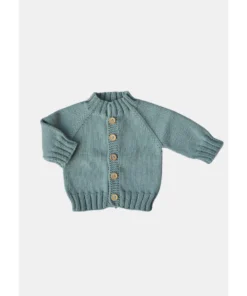 Eli + Nev Knits Blue Cotton Knit Button Cardigan