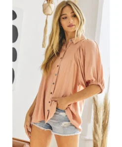 J+j Blush Pink Button Down Shirt