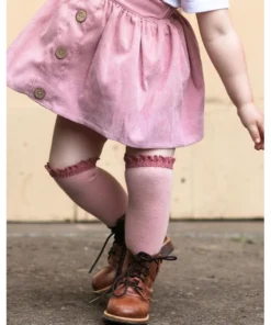 Little Stocking Co Blush Lace Top Knee High Socks