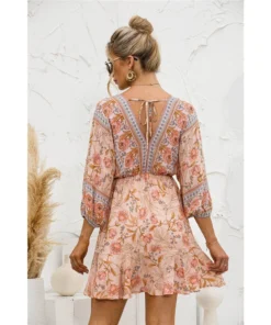 J+j Orange Floral Ruffle Hem Boho Dress Dresses