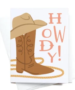 Onderkast Party Time Howdy Cowgirl Boot Greeting Card