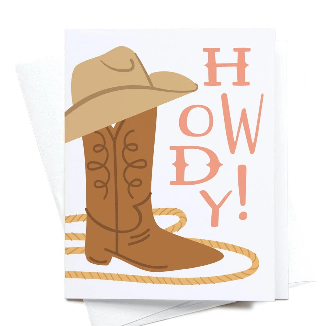 Onderkast Party Time Howdy Cowgirl Boot Greeting Card 3 Onderkast Party Time Howdy Cowgirl Boot Greeting Card