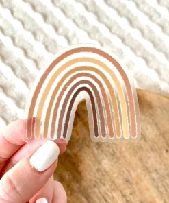 Elyse Breanne Designs Clear Brown Rainbow Sticker Paper Goods