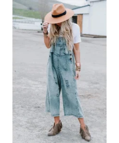 J+j Blue Slouchy Denim Overalls
