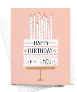 Onderkast Happy Birthday To You Cake + Candles Greeting Card
