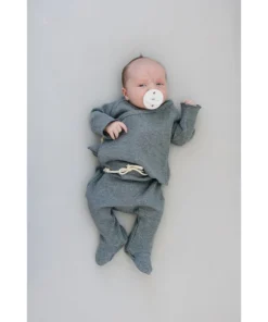 Mebie Baby Preemie + Newborn Charcoal Organic Cotton Waffle Layette Set