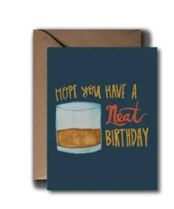 Black Lab Studio Neat Cocktail Birthday Card