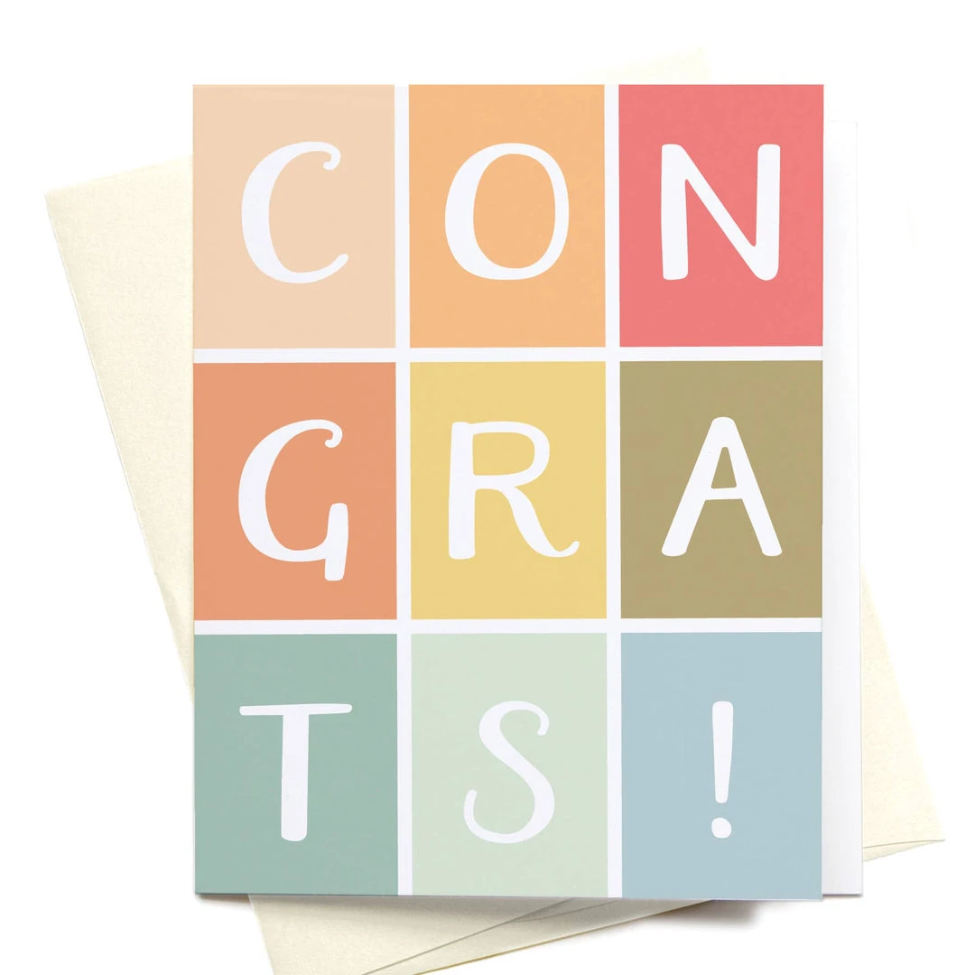 Onderkast Congrats Colorblocks Greeting Card 3 Onderkast Congrats Colorblocks Greeting Card