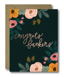 Black Lab Studio Congrats F****** Wedding Card