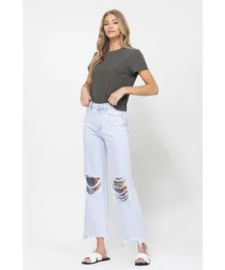 J+j Light Denim Cropped Flare Jeans Jeans + Pants