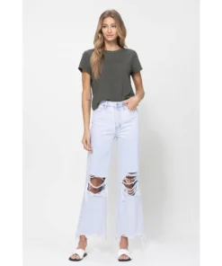 J+j Light Denim Cropped Flare Jeans Jeans + Pants