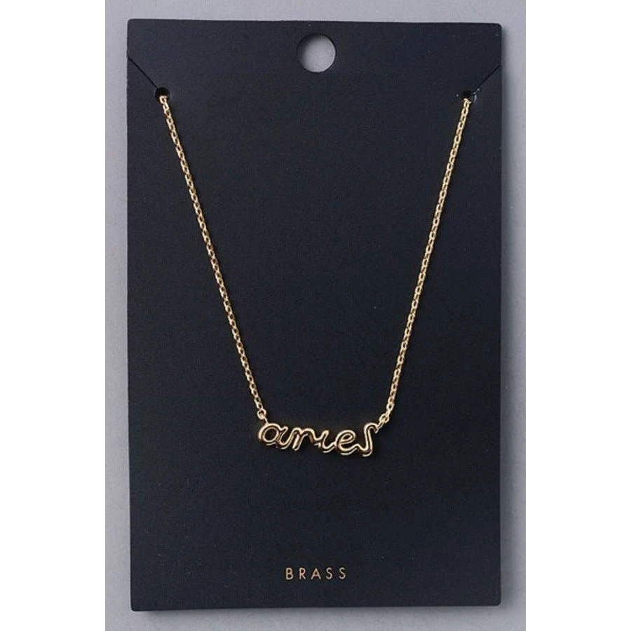 Fame Accessories Gold Aries Zodiac Sign Necklace Necklaces 3 Fame Accessories Gold Aries Zodiac Sign Necklace Necklaces