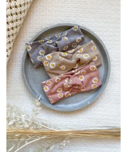 Evelina Apparel Beige Daisy Jersey Headband