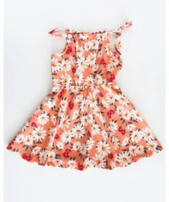 Bailey's Blossoms Coral + White Floral Tie Dress Dresses