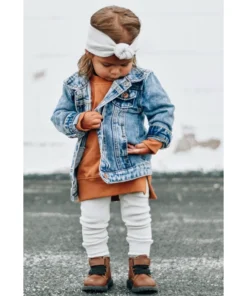 J+j Long Sleeve Mauve Corduroy + Denim Jacket