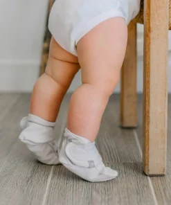 Goumi Kids Footwear Desert Mist Bamboo Organic Cotton Stay On Booties