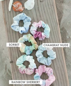 J+j Scrunchies Chambray Nude Tie Dye Scrunchie
