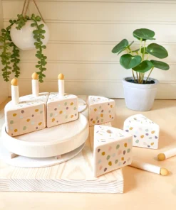 Elm + Otter Funfetti Birthday Wooden Toy Cake