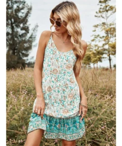 J+j Green Ruffle Hem Boho Dress 11 J+j Green Ruffle Hem Boho Dress