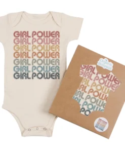 Morado Design Bodysuits Girl Power Retro Repeat Natural Organic Onesie