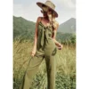 J+j Rompers + Jumpers Green Tie Front Jumpsuit