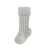 Olivia J Oatmeal Ribbed Knee High Scalloped Socks