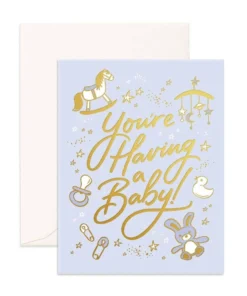Fox + Fallow Party Time Having A Baby Greeting Card
