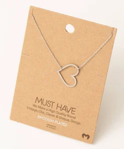 Fame Accessories Silver Heart Necklace Necklaces