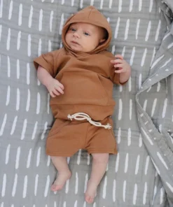 Mebie Baby Outerwear Honey Organic Cotton Short Sleeve Hoodie