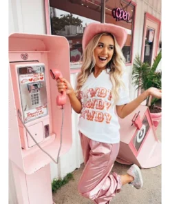 Gina Tees Pink Howdy Texas Stacked Tee Graphic Tees