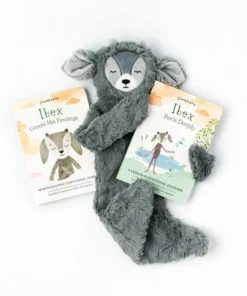 Slumberkins Ibex Slate Snuggler Book Bundle - Emotional Courage Collection Books + Puzzles