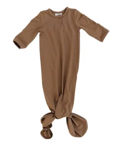 Mebie Baby Mustard Bamboo Knotted Gown Preemie + Newborn