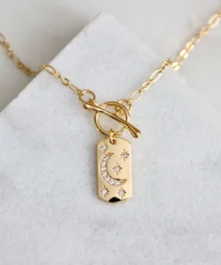 Mesa Blue Moon + Stars Rectangle Toggle Necklace