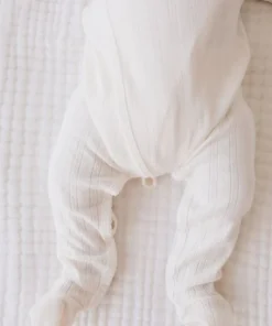 Jamie Kay Natural Organic Cotton Pointelle Wrap Romper