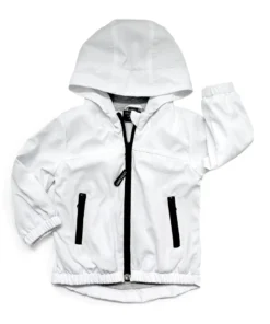 Little Bipsy White Pullover Windbreaker Outerwear
