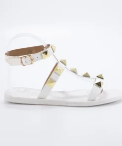 J+j Shoes White Sandal With Studs