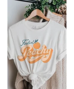 J+j Feeling Peachy White Tee Graphic Tees