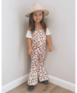 Bailey's Blossoms Flower Child Andi Jumper Pleated Bell Bottom Jumpsuit Overalls + Rompers
