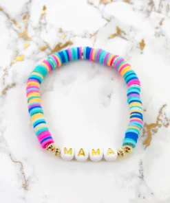 J+j Bracelets Mama Pink + Blue + Orange Bracelet