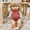Dolls + Plushies Plum Ribbed Minikane Romper