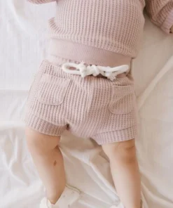 Jamie Kay Dusky Rose Organic Cotton Waffle Set Short Bloomers