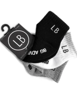 Little Bipsy Grey + Black + White 3 Pack Socks
