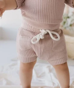 Jamie Kay Knits Dusky Rose Organic Cotton Waffle Easton Top