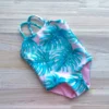 Raelo Swim Pink Palm + Blush One Piece Suit