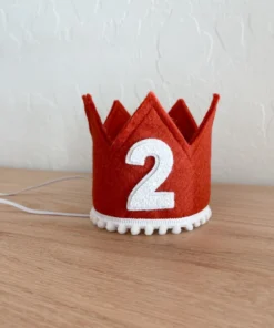 Cutest Little Party Party Time # 2 Copper Felt + White Pom Trim + White Crown