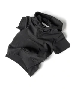 Little Bipsy Black Short Sleeve Hoodie Tops