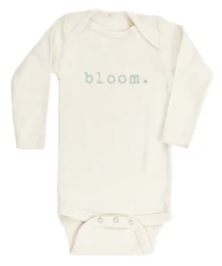 Tenth + Pine Bodysuits Bloom Sage + Natural Organic Long Sleeve Onesie
