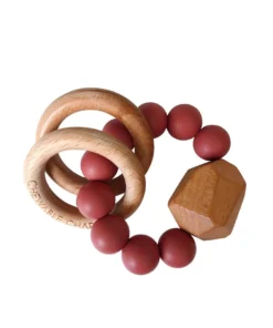 Chewable Charm Toys Dusty Cedarwood Silicone + Wood Hayes Teether