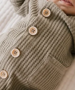 Jamie Kay Woodland Organic Cotton Waffle Knit Lincoln Romper