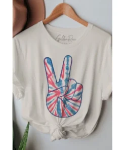 J+j Peace Sign Cream America Tee
